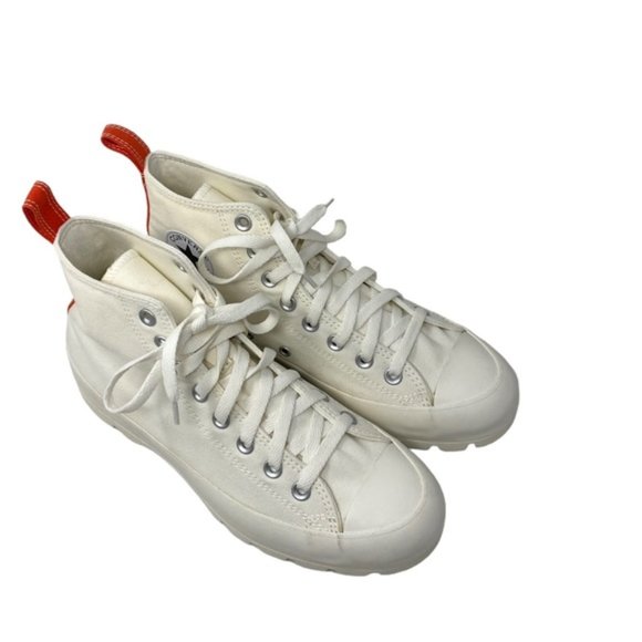 Converse Ctas Lugged Canvas Shoes High Women Size White Red Custom 572582C-WWRD - Picture 5 of 11